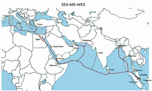 SEA-ME-WE 5 Lands in Malaysia