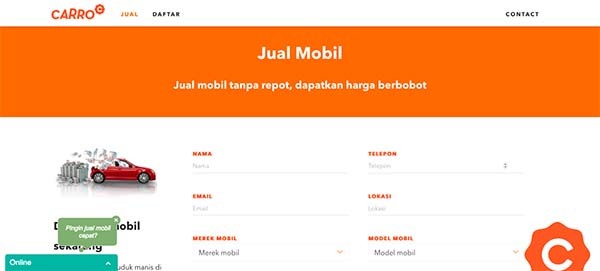 Carro garap marketplace mobil bekas di Indonesia