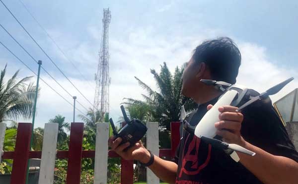 Solusi Tunas Pratama uji coba drone untuk monitoring menara telekomunikasi