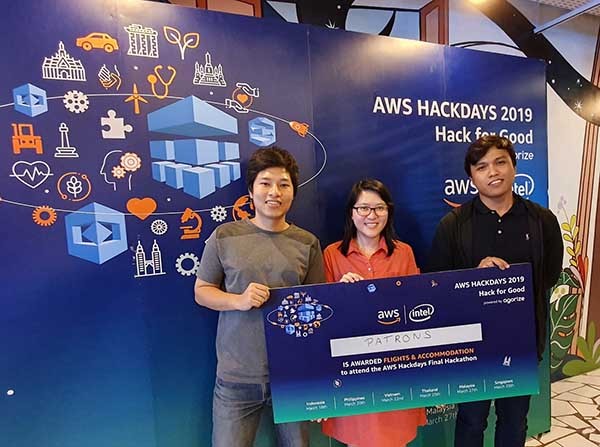 Patrons berjaya di AWS Hackdays 2019 Indonesia
