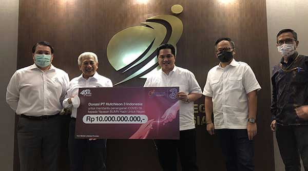 Operator 3 Indonesia donasikan Rp10 Miliar ke Yayasan BUMN Untuk Indonesia