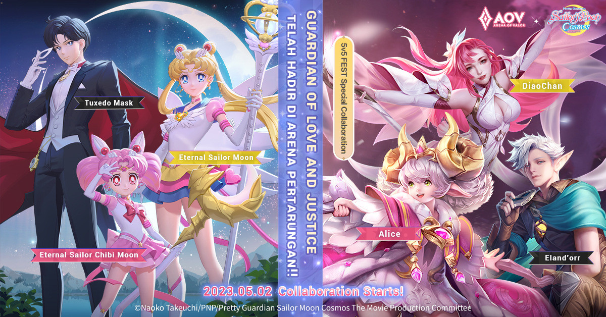 Segera hadir, kolaborasi Arena of Valor x Pretty Guardian Sailor Moon Cosmos The Movie