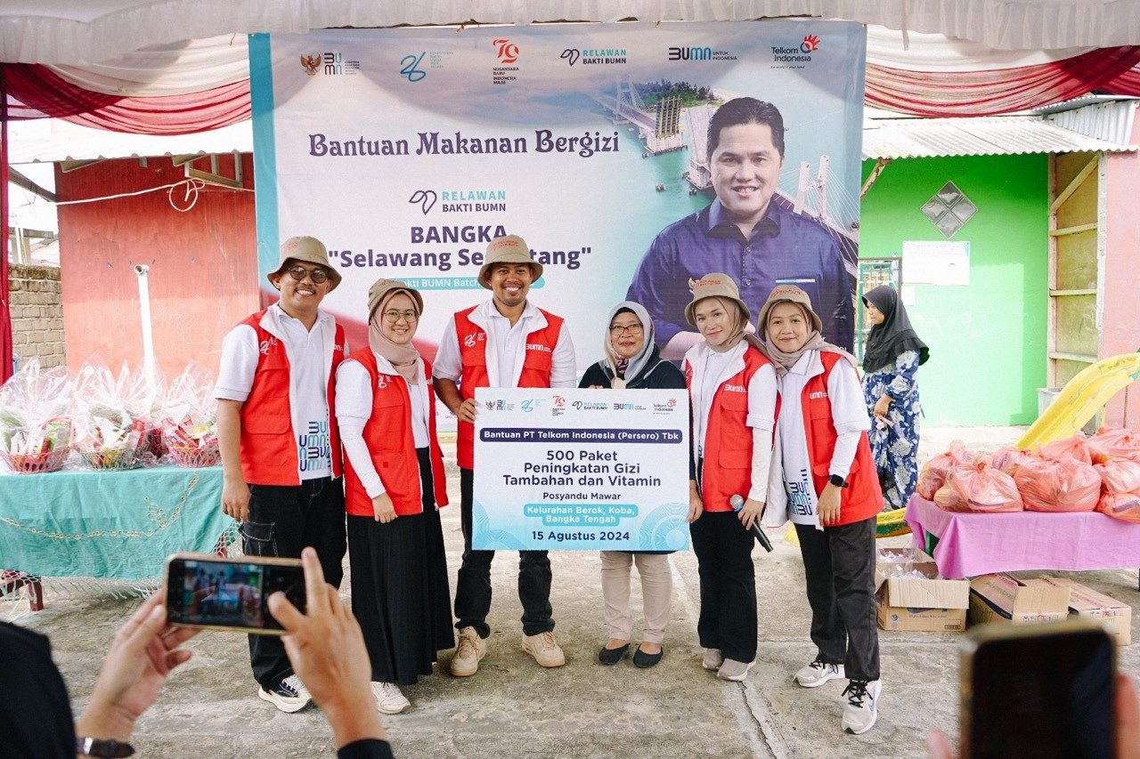 Partisipasi Telkom bersama Relawan Bakti BUMN di Bangka Tengah