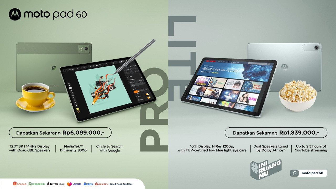 Motorola luncurkan Moto Pad 60 Pro dan Moto Pad 60 Lite