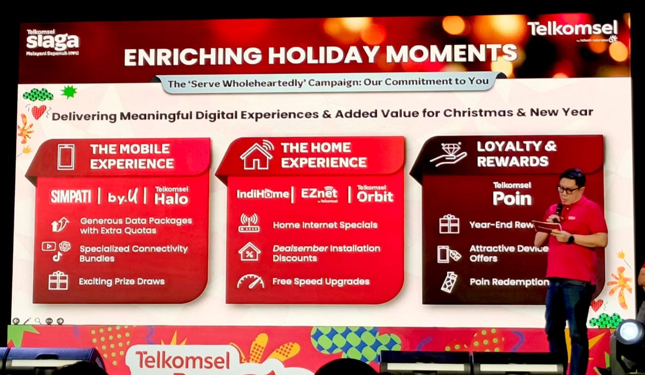 Jaringan Telkomsel siap Melayani Sepenuh Hati di Natal 2025 dan Tahun Baru 2026
