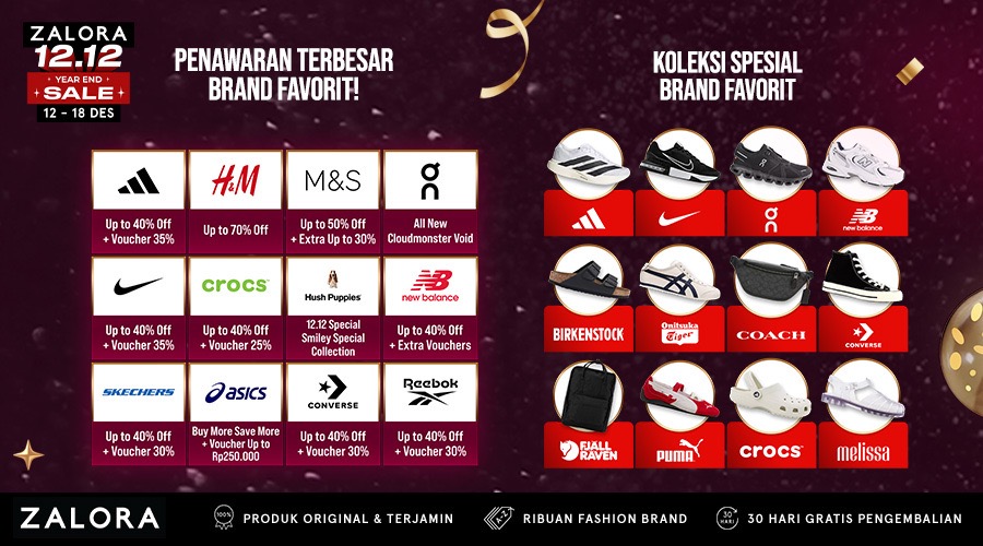 Zalora tebar diskon besar di ZALORA 12.12 Year End Mega Sale