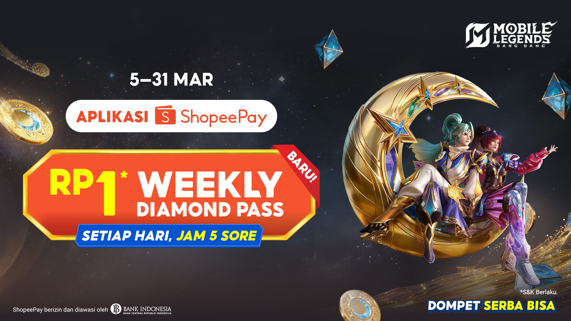 ShopeePay tawarkan Weekly Diamond Pass MLBB Rp1