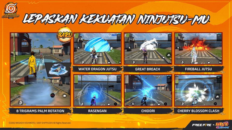 Free Fire dan NARUTO SHIPPUDEN kembali, pemain bisa kendalikan ekor sembilan