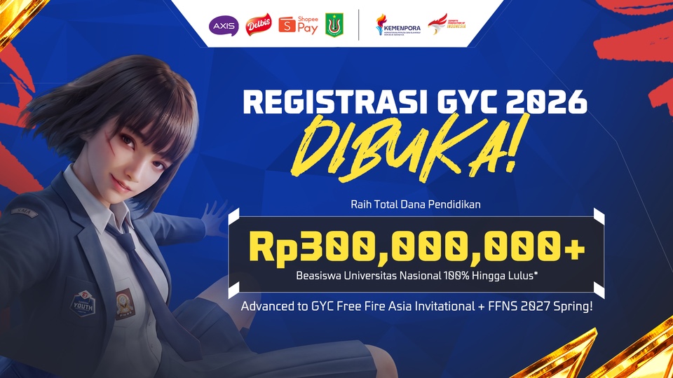 GYC 2026 tawarkan beasiswa kuliah untuk juara Free Fire