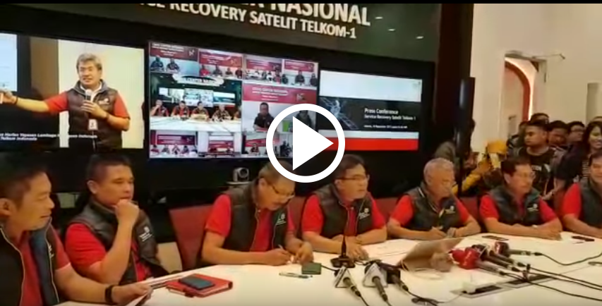 Cuplikan Konferensi pers pemulihan pelanggan satelit Telkom 1 (Part 1)