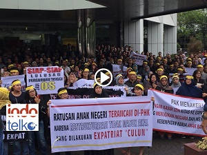 Demo karyawan Indosat tolak restrukturisasi